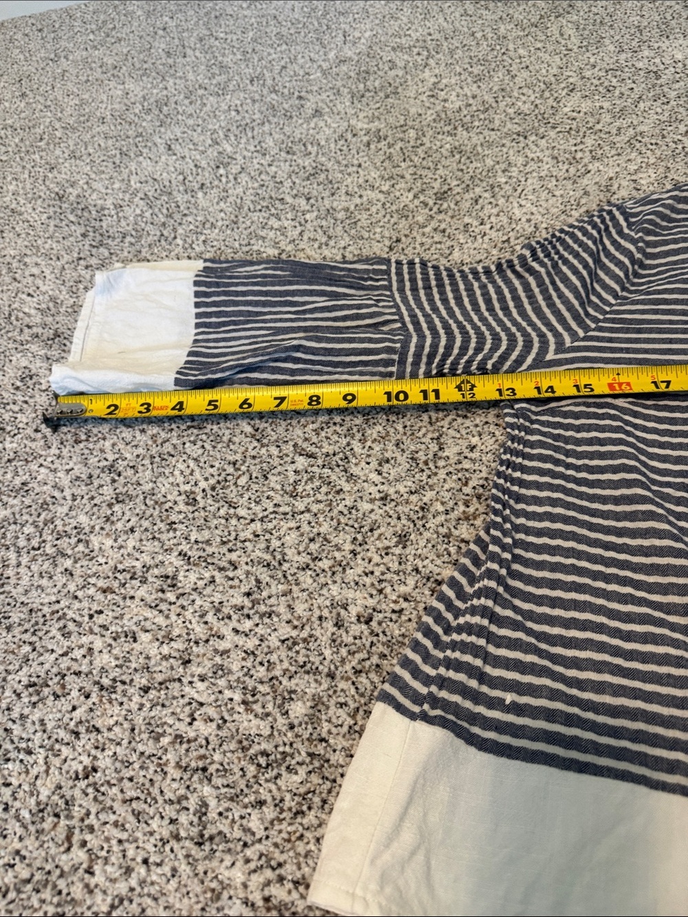 Striped Navy and White Boatneck Tunic with Ruffle Hem - Picture 8 of 8